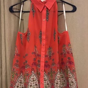 Cute Summer Sheer Orange Shirt